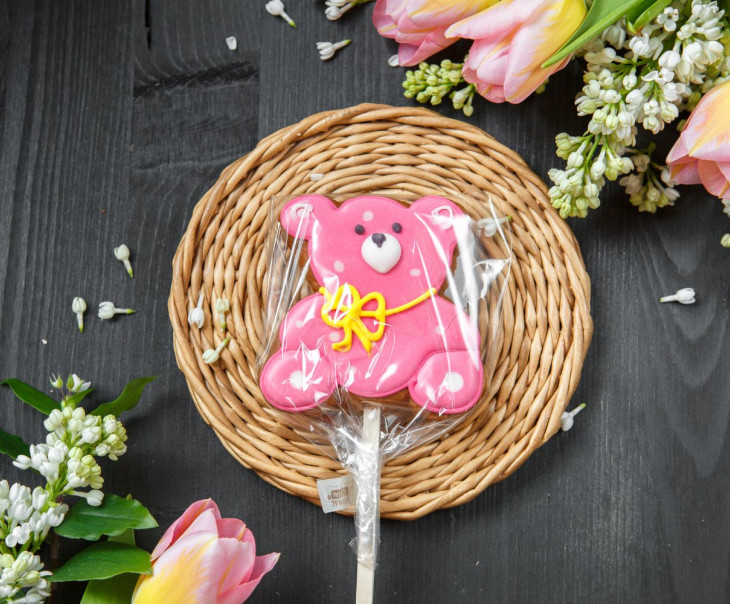 9659 Пряник Мишка розовый Вкусляндия  - Вид №2