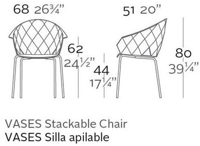 VONDOM Пластиковый садовый стул Vases sun-id-1449494 - Вид №2