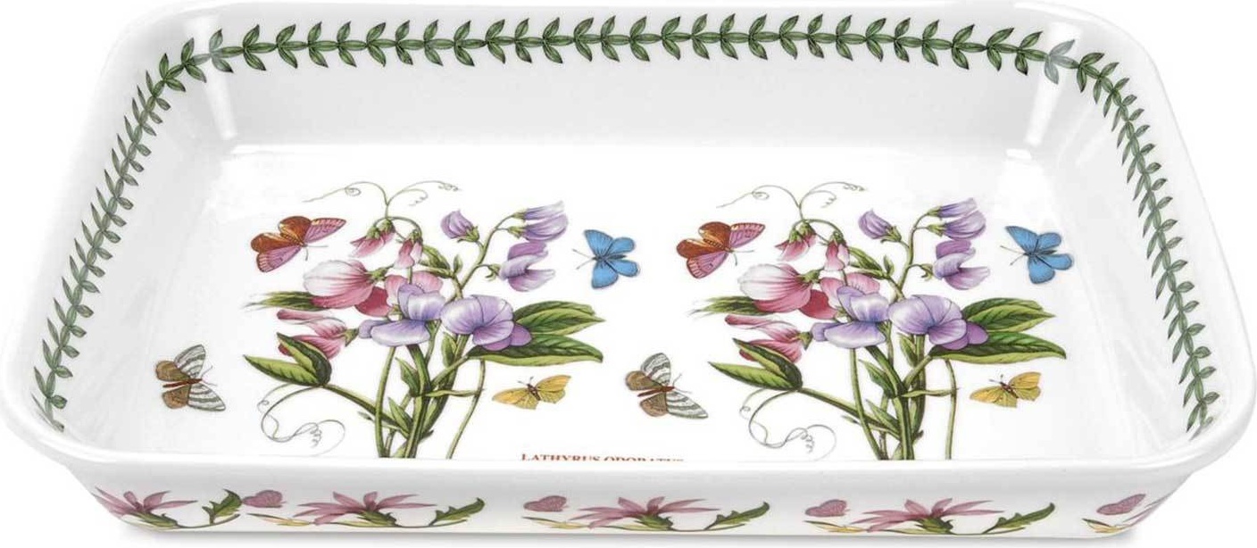 10568460 Portmeirion Блюдо для лазаньи Portmeirion Ботанический сад.Душистый горошек 38х28см, фарфор Фарфор 
