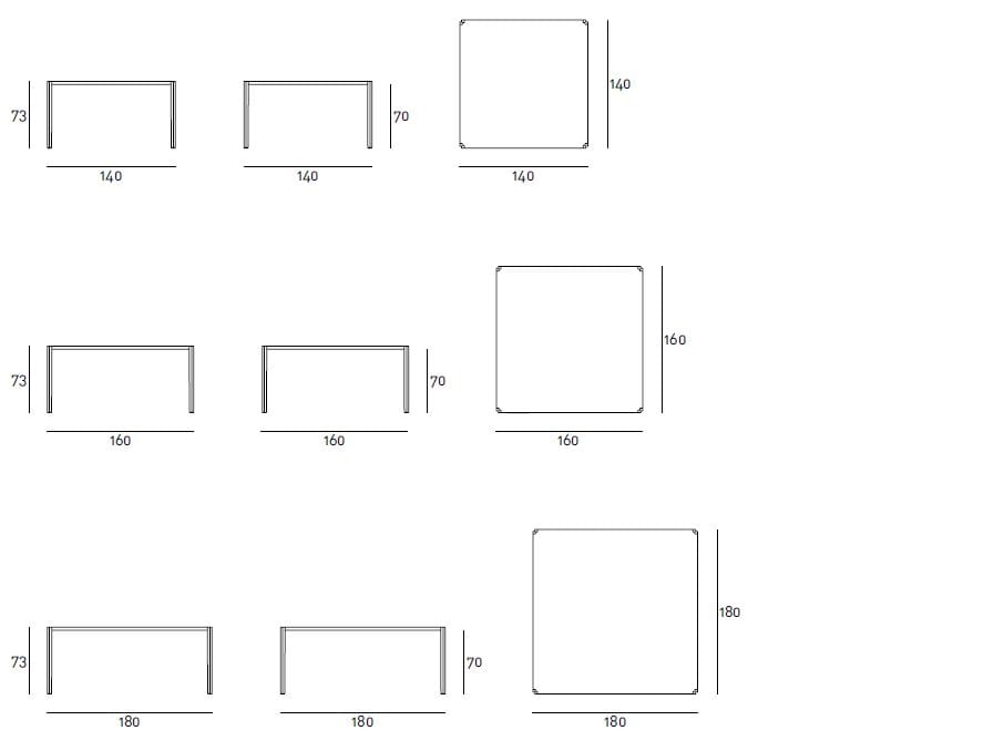 Алюминиевый и деревянный квадратный обеденный стол Living Divani GRAFT ARCH-00069752 - Вид №6