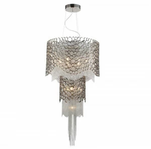 Подвесной светильник Crystal Lux Hauberk Sp-PL8+4 CRYSTAL LUX ДИЗАЙНЕРСКИЕ, HAUBERK 072483 Белый;серебро