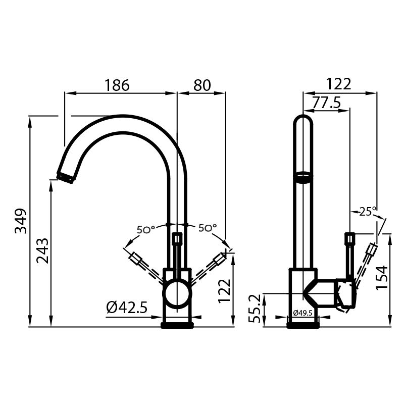 8458000 смеситель F2000 - Alto 8458000 Fosterspa  - Вид №1