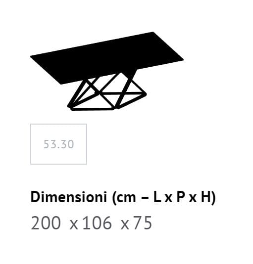 Обеденный стол из стали и дерева Bontempi Casa DELTA ARCH-00002489 - Вид №8