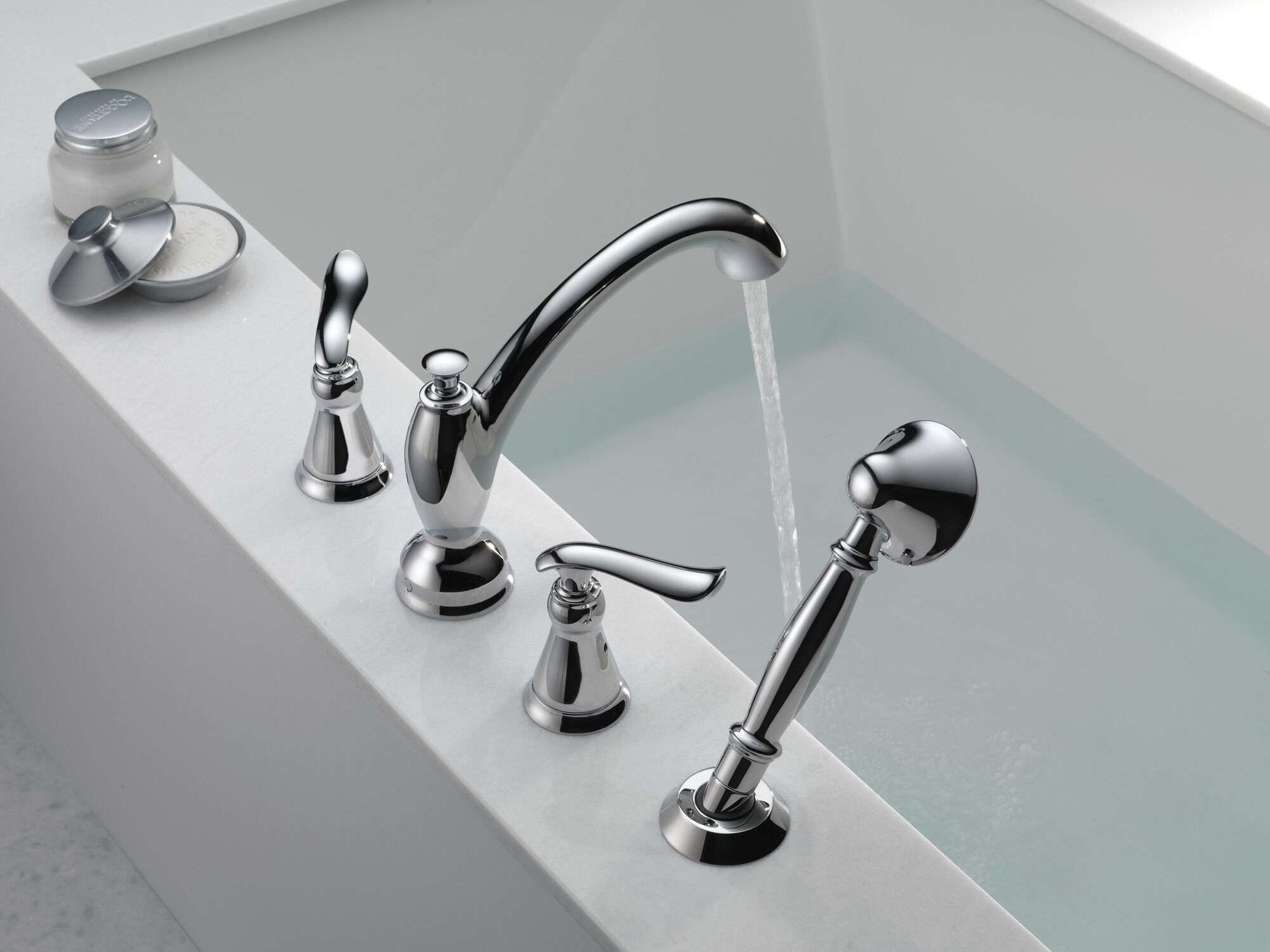 T4794-CZ Римская ванна с ручным душем Delta Faucet Linden Шампанское бронза  - Вид №1