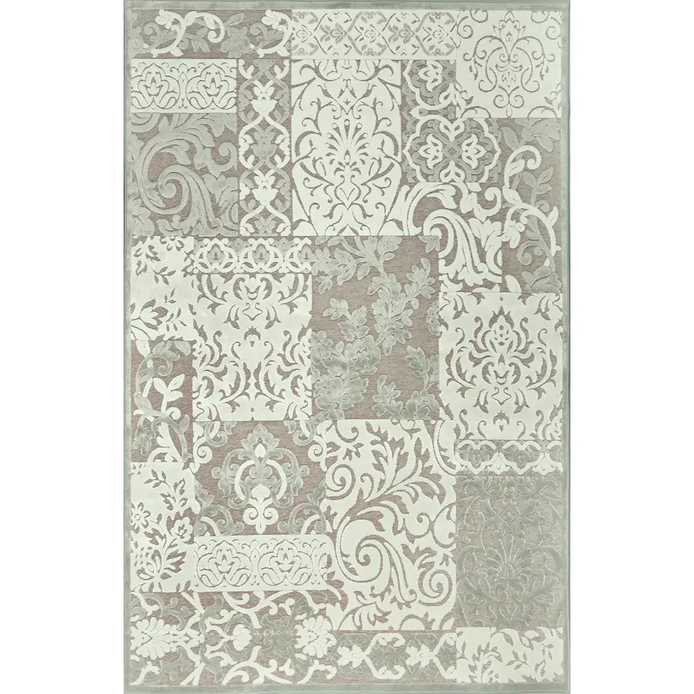 Ковер вискоза GENOVA 009/655590 65x110 см цвет серый/светло-серый RAGOLLE STLM-2064463 - Вид №1