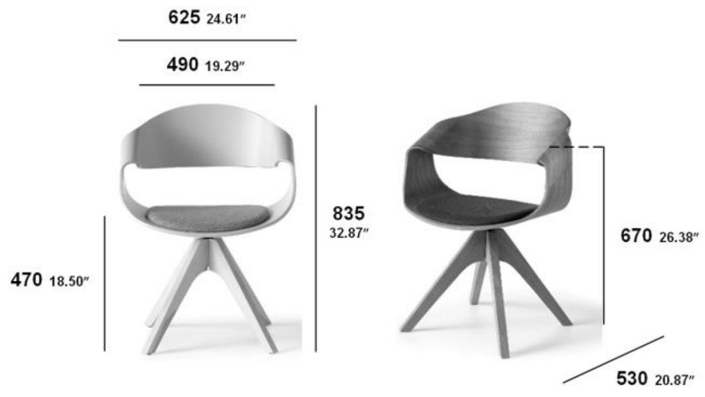 Стул с корпусом и ножками из ореха canaletto SITIA CHANTAL ARCH-00130617 - Вид №2