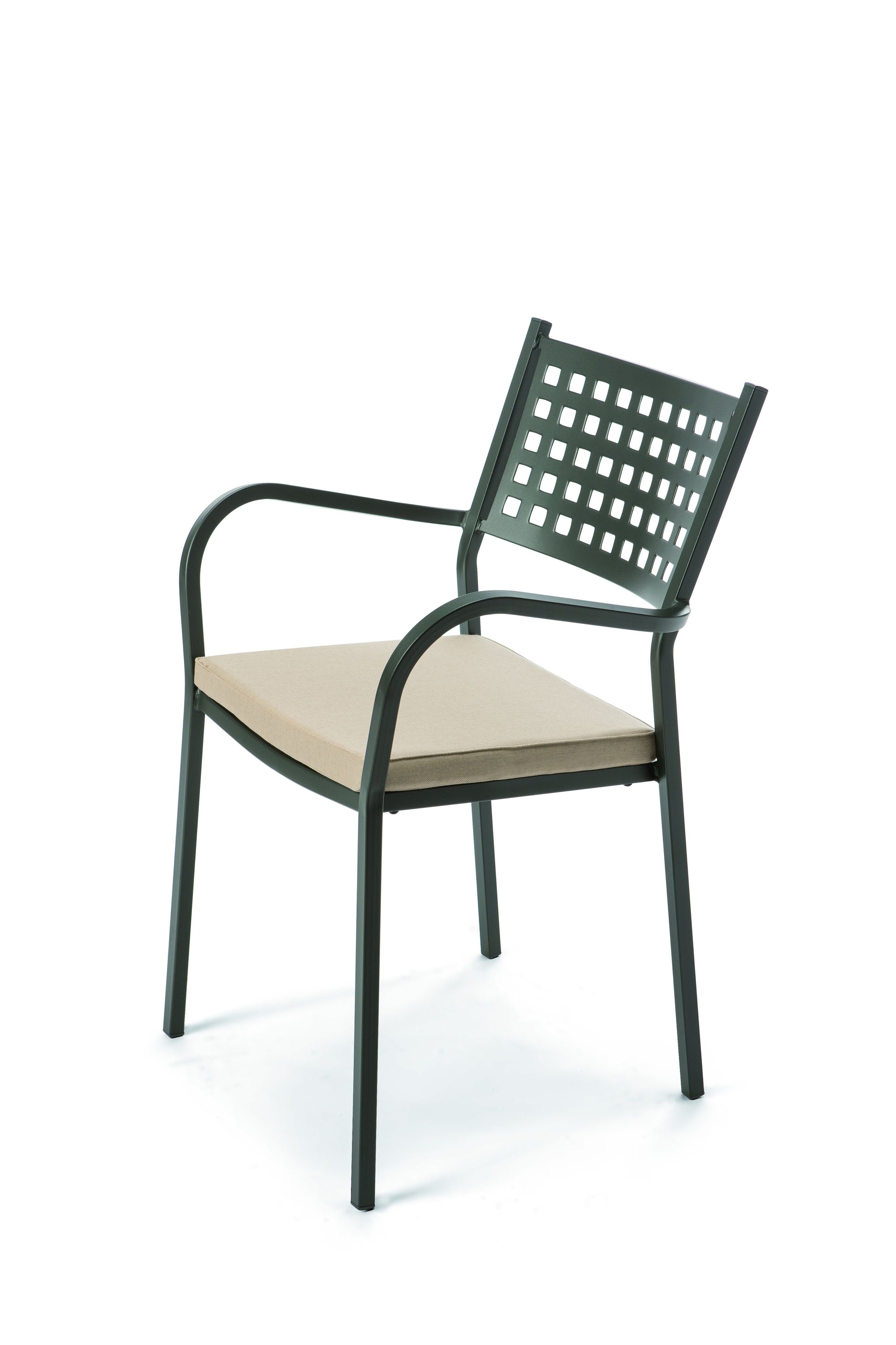 Металлический штабелируемый садовый стул с подлокотниками Vermobil ARCH-00097179