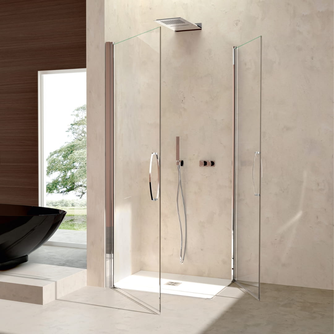 Алюминиевая и стеклянная угловая душевая кабина с распашной дверью CSA Box Doccia CAMILLA ARCH-00139701 - Вид №1