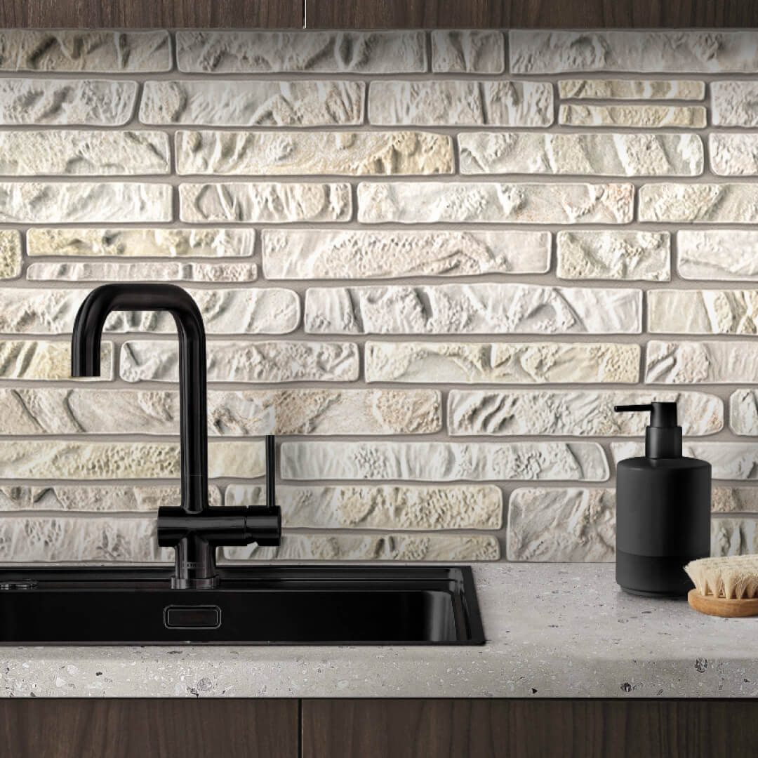 Панель ПВХ 0,3 мозаика Сланец бежевый STELLA Бюджет STSR-692 - Вид №1