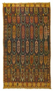 AFOLKI Прямоугольный шерстяной коврик с длинным ворсом и узором Azilal Taa1282be