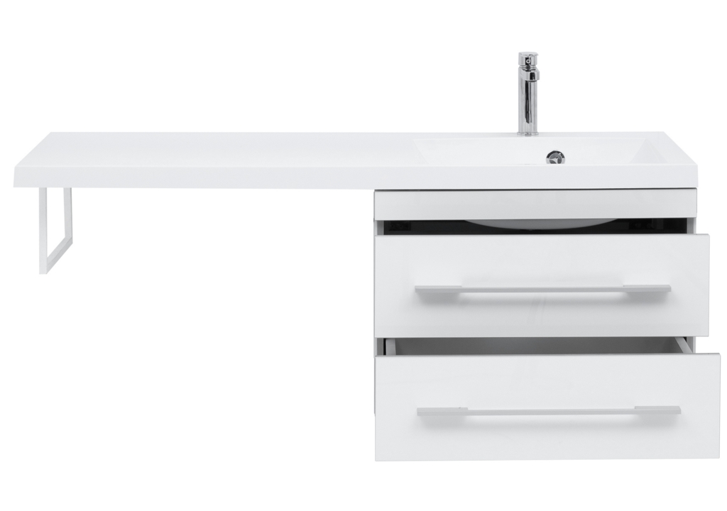 Тумба с раковиной Aquanet Верона 120 R белый (подвесная, 2 ящика) 0017666700239568 - Вид №3