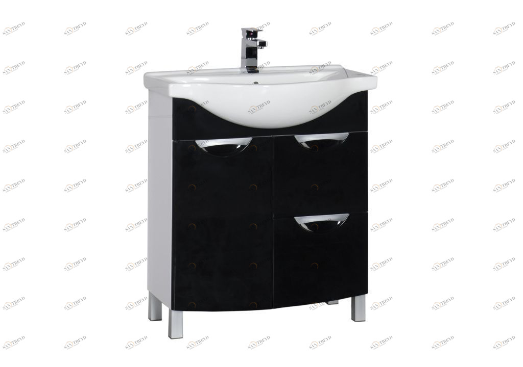 Тумба с раковиной Aquanet Асти 75 б\к черный 0017825600177619