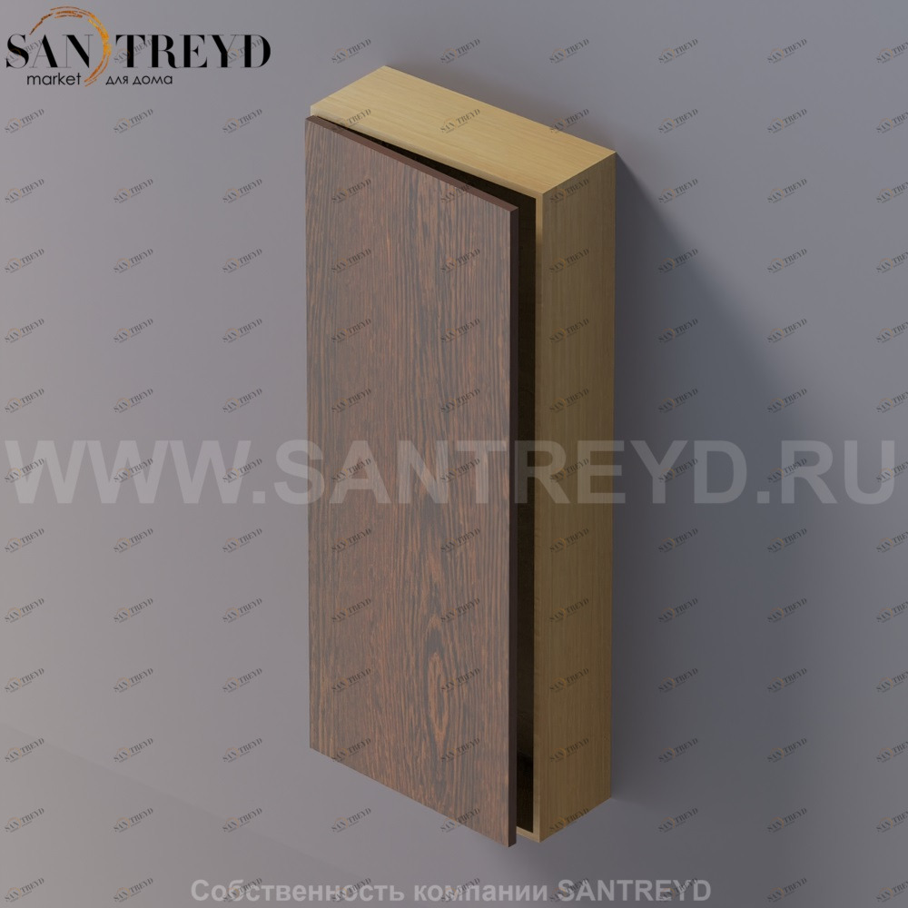 LIFT Модульный шкаф 100 см с левой дверью на доводчиках. Модули могут располагаться горизонтально и вертикально. Отделка: коричневый дуб и натуральный дуб. AMOB053RURTSX Agape