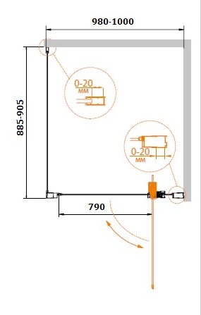 Душевой уголок CEZARES RELAX-AHA-1-100/90-P-Bi - Вид №2