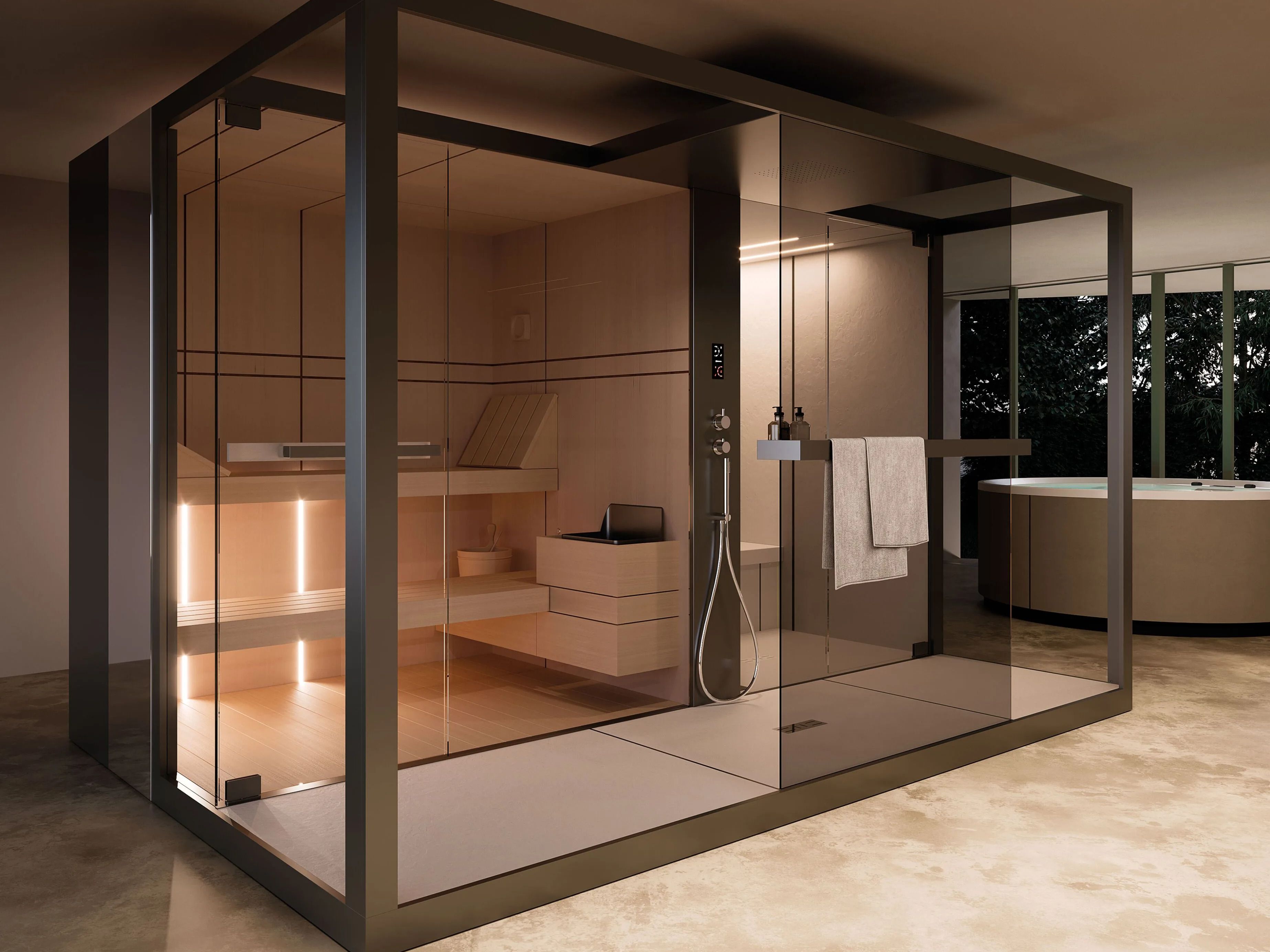 Sauna / turkish bath / patio with shower Novellini Celsius ARCH-00107464