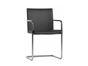 Кожаный консольный стул с подлокотниками