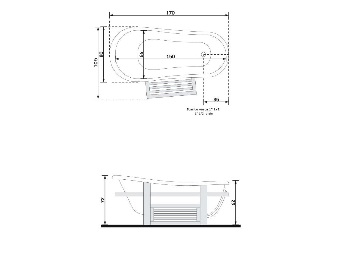 Ванна в центре овальной комнаты на ногах Gruppo Treesse мебель для ванной комнаты-отдельно стоящие ванны ARCH-00036171 - Вид №6