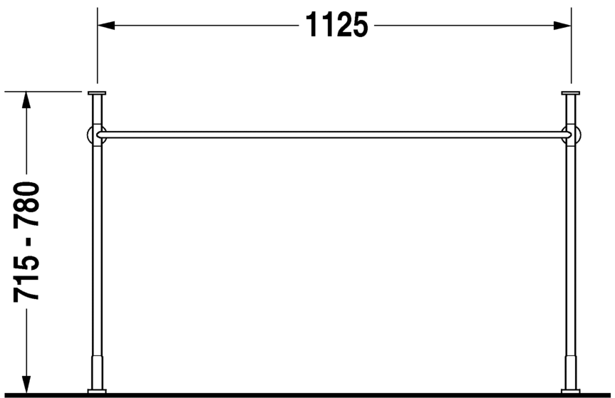 0030741000 Металлическая консоль Vero #003074 Хром Duravit - Вид №3