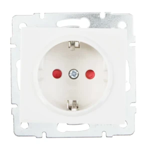 Розетка встраиваемая Lezard Rain с заземлением со шторками цвет бежевый