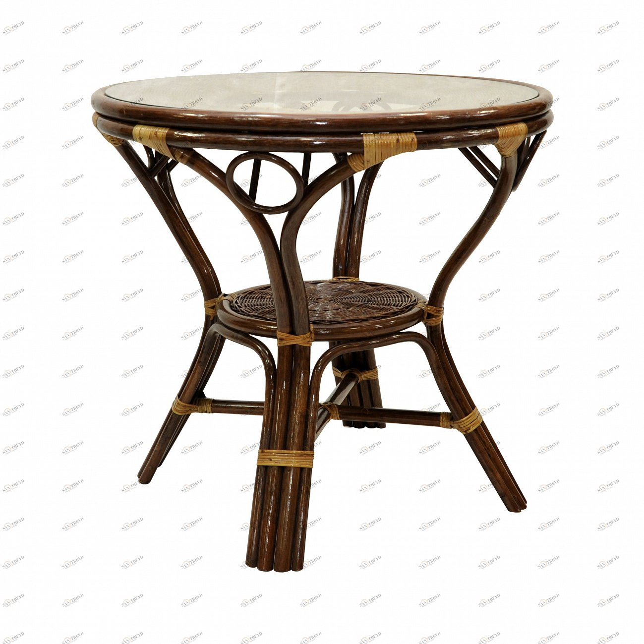 Стол обеденный темно-коричневый Smile ЭКО ДИЗАЙН ПЛЕТЕНАЯ 009721 Бежевый;коричневый 