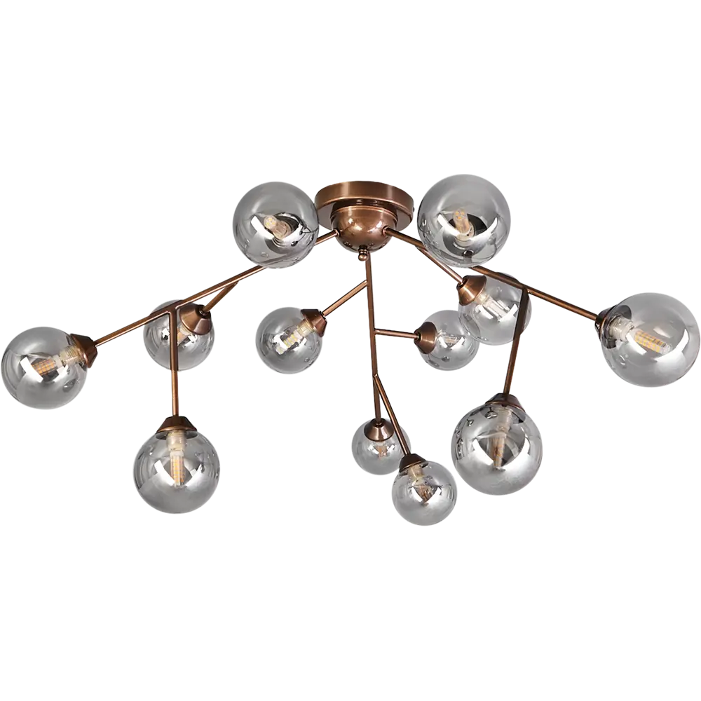 Люстра потолочная Vitaluce Акация 12 ламп 36м² G9 коньячная бронза STLM-2189689 - Вид №2