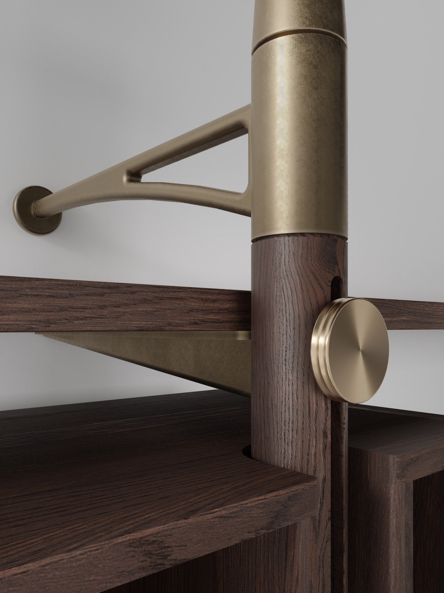 Секционная настенная Книжная полка из дуба с ящиками District Eight Inumbra ARCH-00151514 - Вид №4