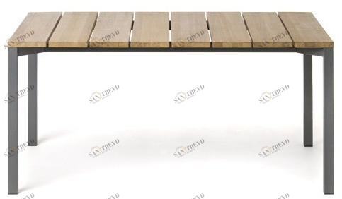 RODA Прямоугольный садовый стол из стали и дерева Light pier sun-id-1500781