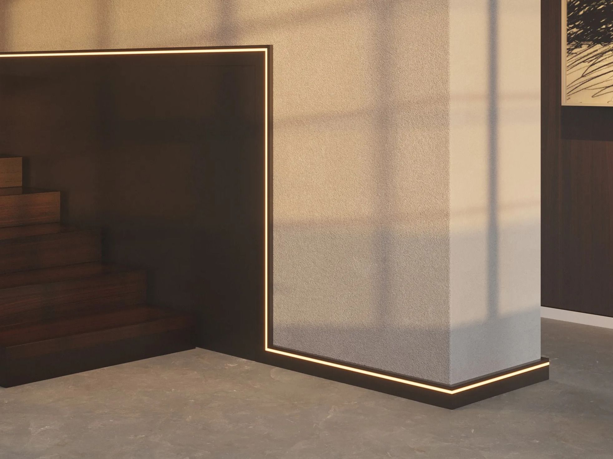 Плинтусы из полистирола с непрямым освещением NOËL & MARQUET Black Edition ARCH-00133280