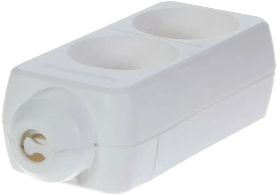 Колодка для удлинителя ЗАЩИТА ПРО с двумя розетками 18832059