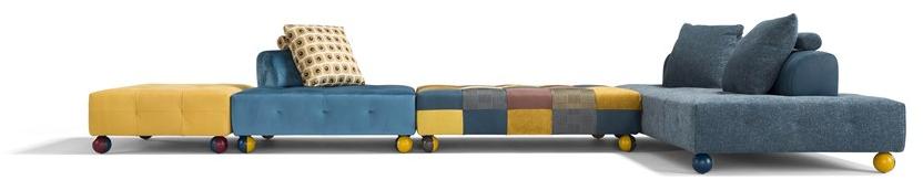 Egoitaliano Модульный диван из кожи и ткани L'ego sun-id-1346094 - Вид №1