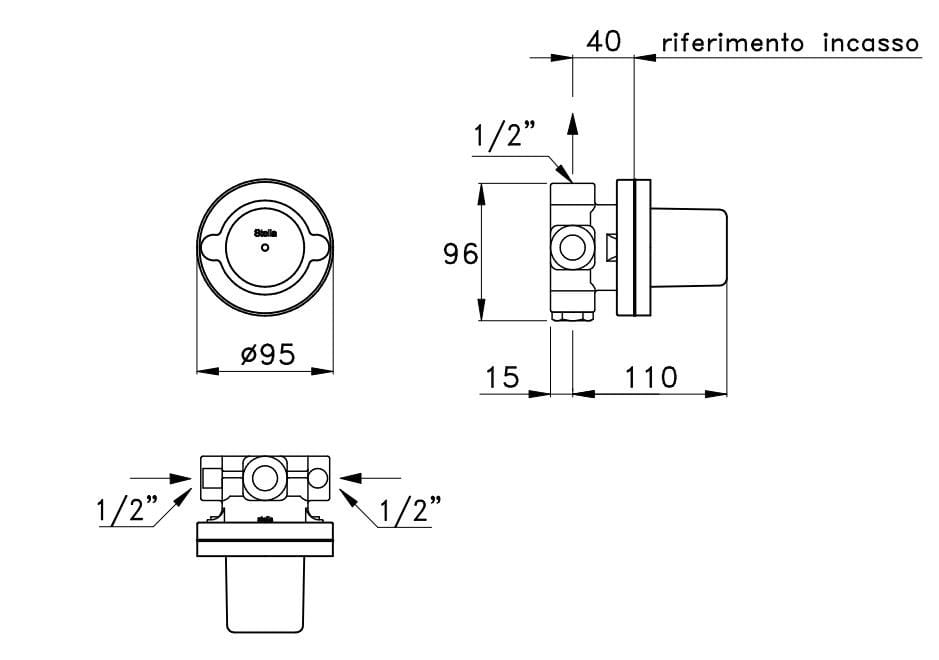 Встраиваемый корпус для смесителя RUBINETTERIE STELLA Казанова ARCH-00149694 - Вид №2