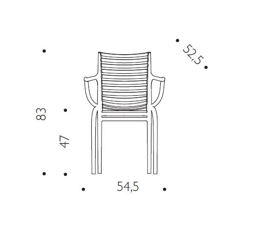 Полипропиленовый стул с подлокотниками Driade Pip-e ARCH-00014366 - Вид №3