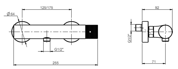 Смеситель для душа с 2 отверстиями Rubinetterie Frattini Gaia S ARCH-00147007 - Вид №2