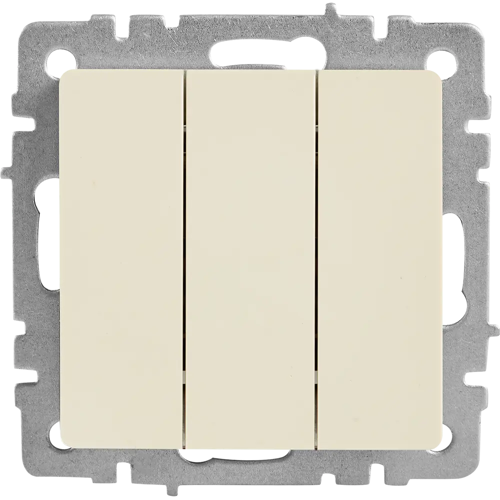 Выключатель IEK Brite 3-клавишный бежевый для современного интерьера 87761687 STLM-1116350 - Вид №1