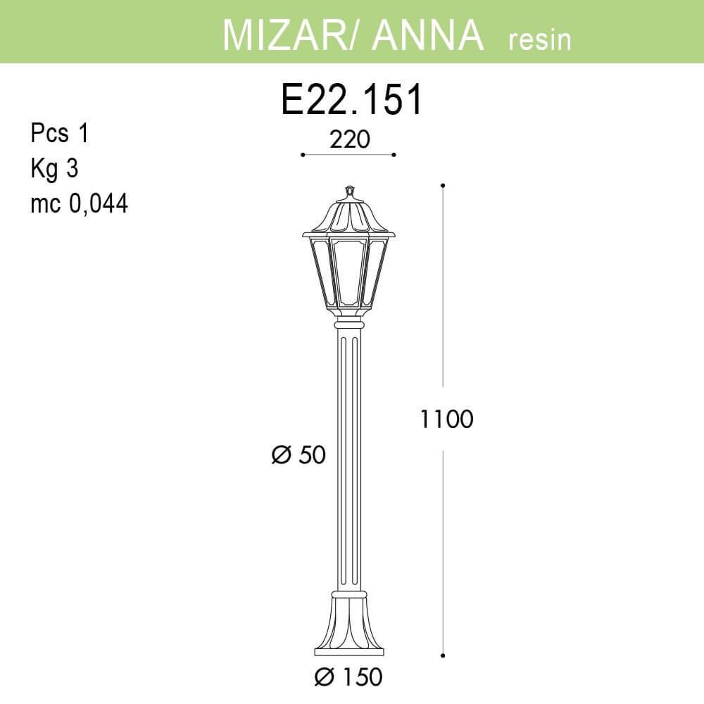 Уличный светильник Fumagalli Mizarr/Anna E22.151.000.WXF1R FUMAGALLI ФОНАРЬ 273193 Белый  - Вид №1