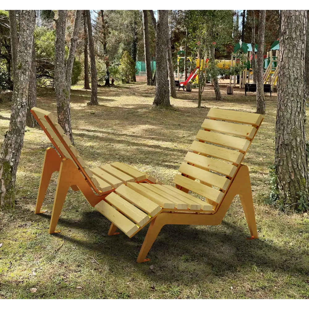 Шезлонг Punto design Aria 120х70х104 см сталь/дерево бежевый 84306184 STLM-2152786 