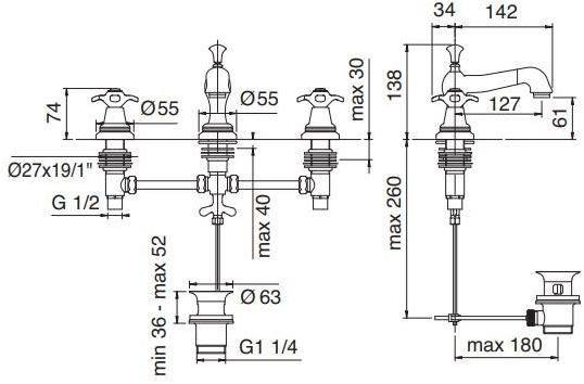 Rubinetterie Treemme Nuova retrò  4110  - Вид №1