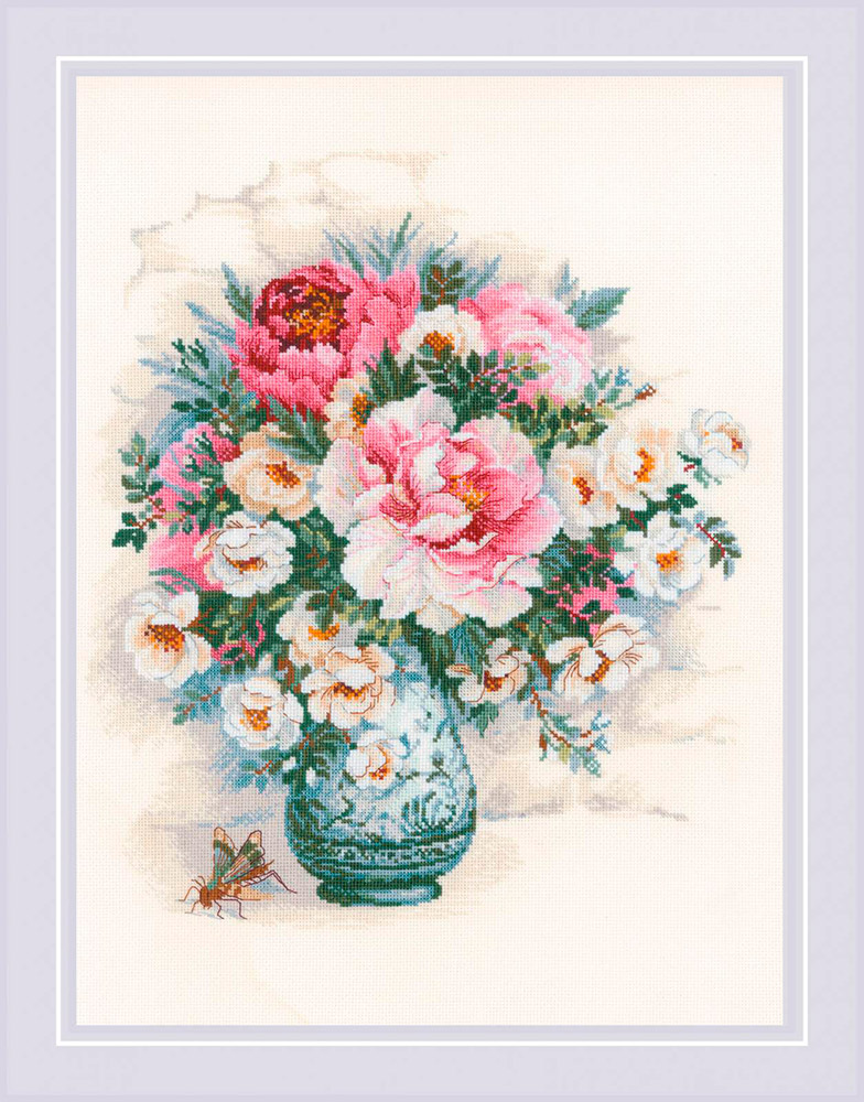 1816 Набор для вышивания Пионы и шиповник 40 х 30 см RIOLIS Сотвори Сама 