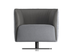 Вращающееся кресло из ткани и кожи с подлокотниками