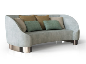 3-местный изогнутый тканевый диван