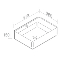 L640T0R1V4.100 Накладная раковина прямоугольная A. e T. Italia Fly Белый глянцевый AeT ITALIA - Вид №1