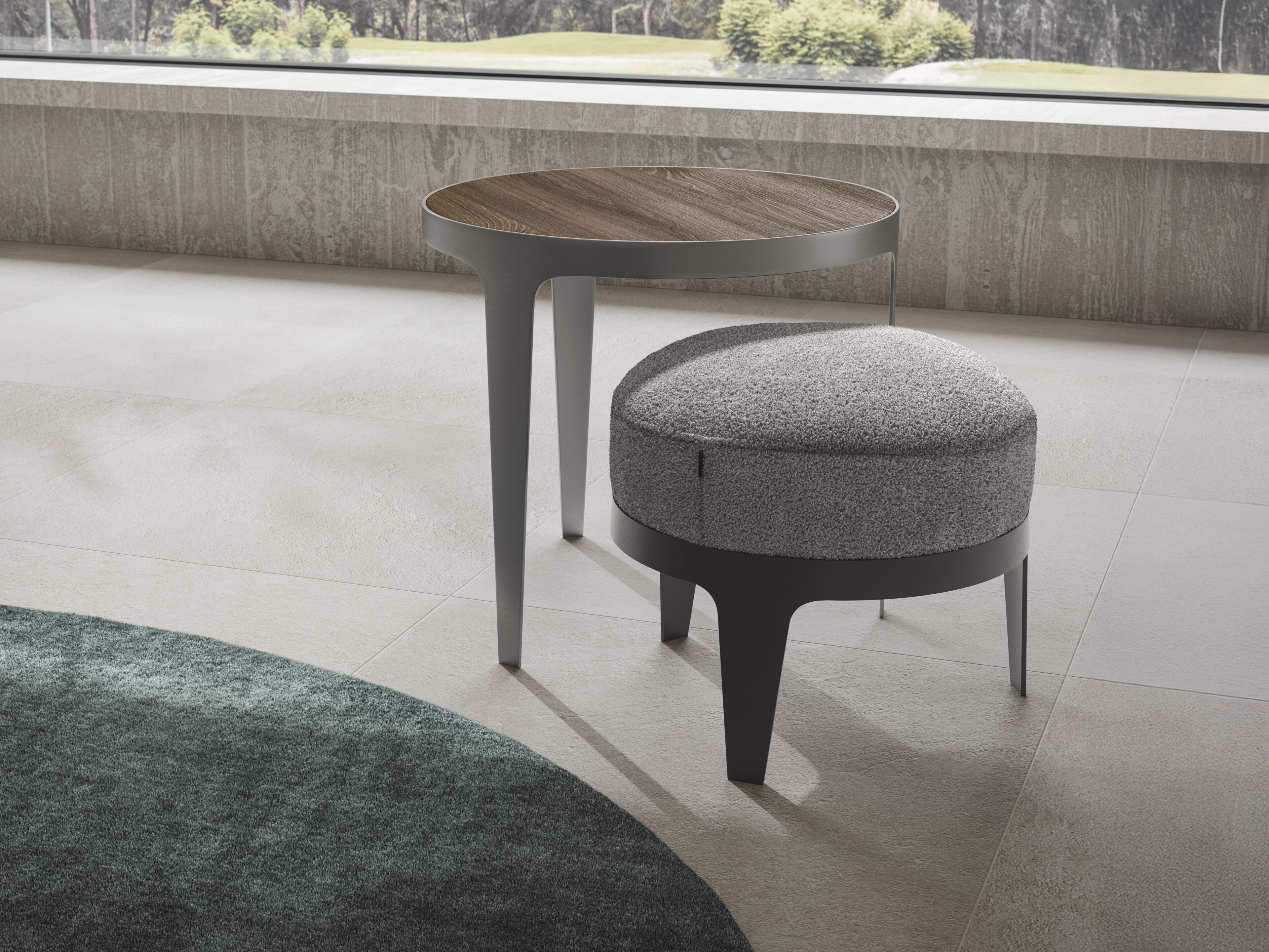 Круглый пуф из ткани Natuzzi Italia Герман ARCH-00086694 - Вид №3