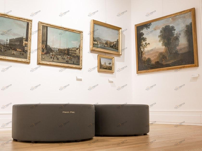 Real Piel Пуф из круглой ткани с обивкой sun-id-1447863