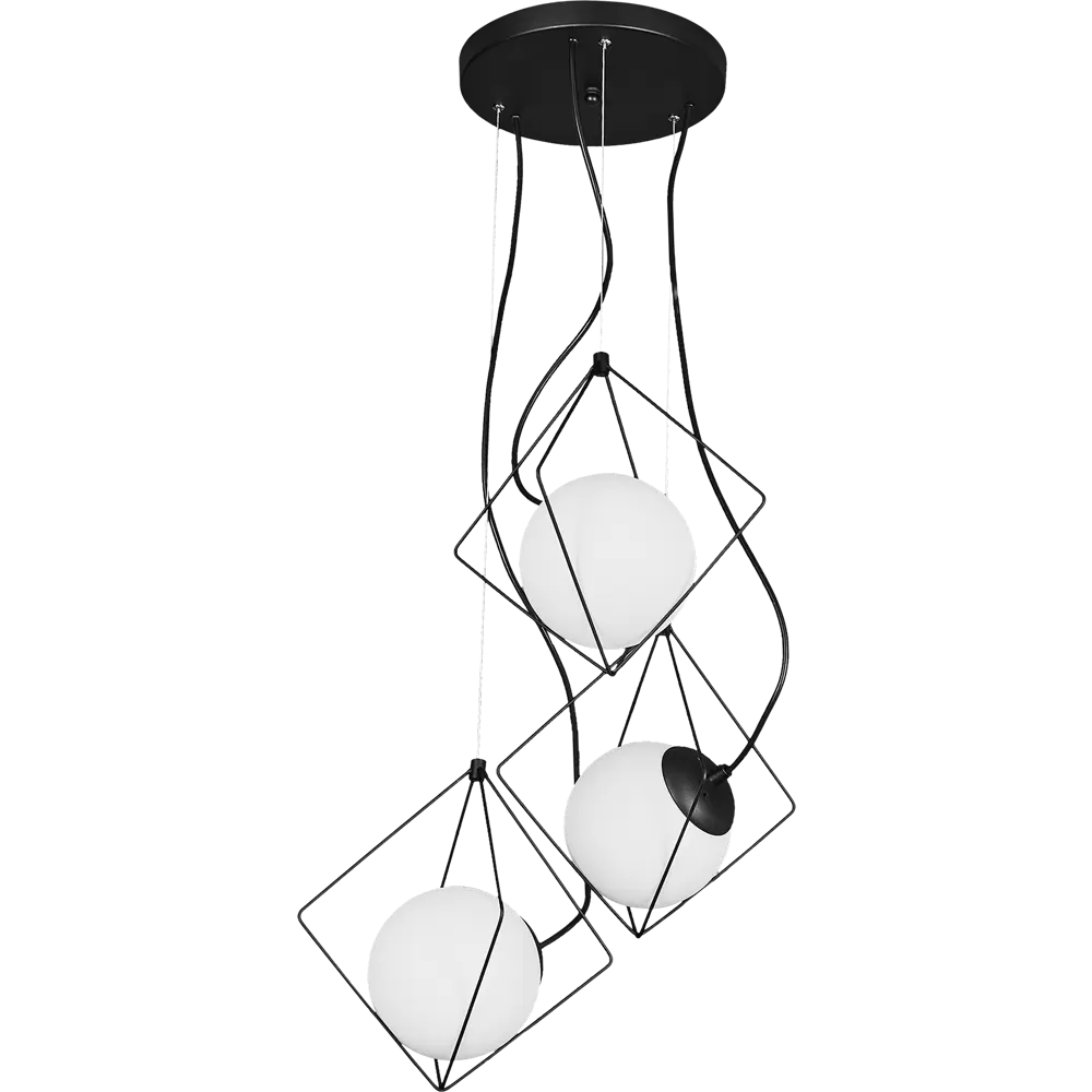 Люстра подвесная Vitaluce Офелия трио 3 лампы 9 м² цвет черный STLM-2152444 - Вид №2