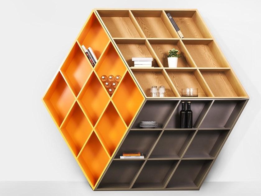 Anesis Открытый книжный шкаф из лакированного массива дерева  B601  - Вид №1