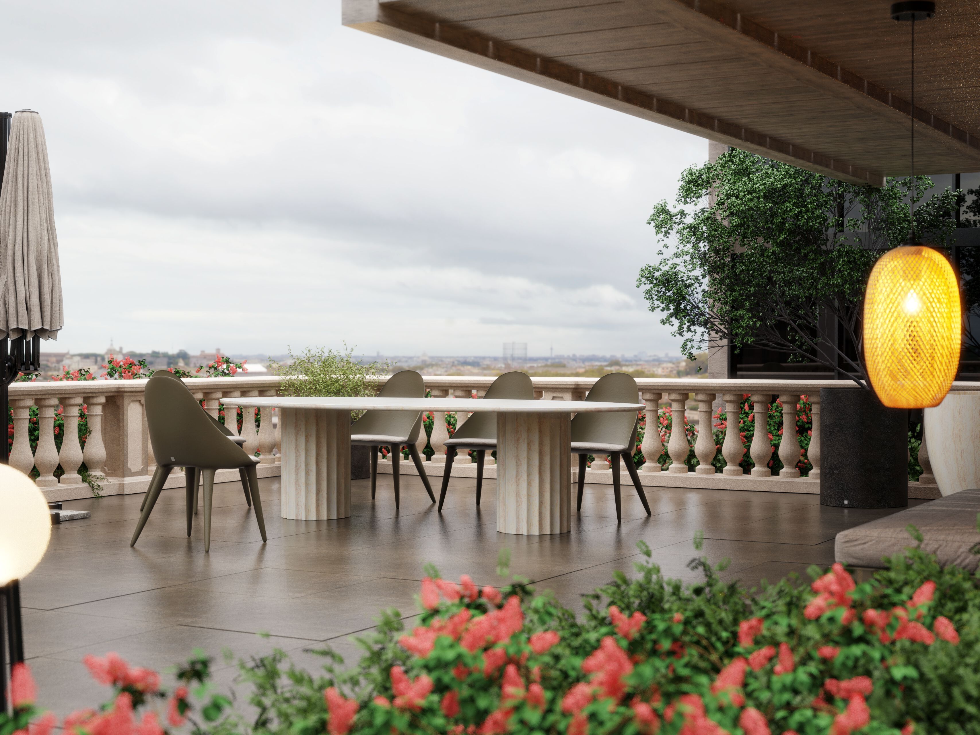 Овальный садовый стол из стекловолокна GANSK ROMA ARCH-00033792 - Вид №2