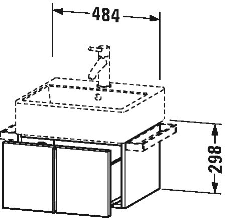 VA612404949 Тумбочка подвесная Vero Air #VA6124 484 x 431 мм Графит матовый, декор Duravit - Вид №1