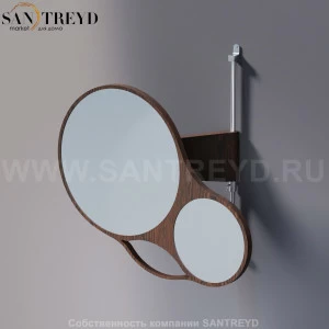 Agape SPIN Регулируемое зеркало в раме из фанеры под коричневый дуб ASPE013RU