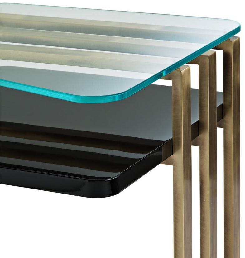 MARIONI Квадратный лакированный деревянный журнальный столик Palm 02963 - Вид №4