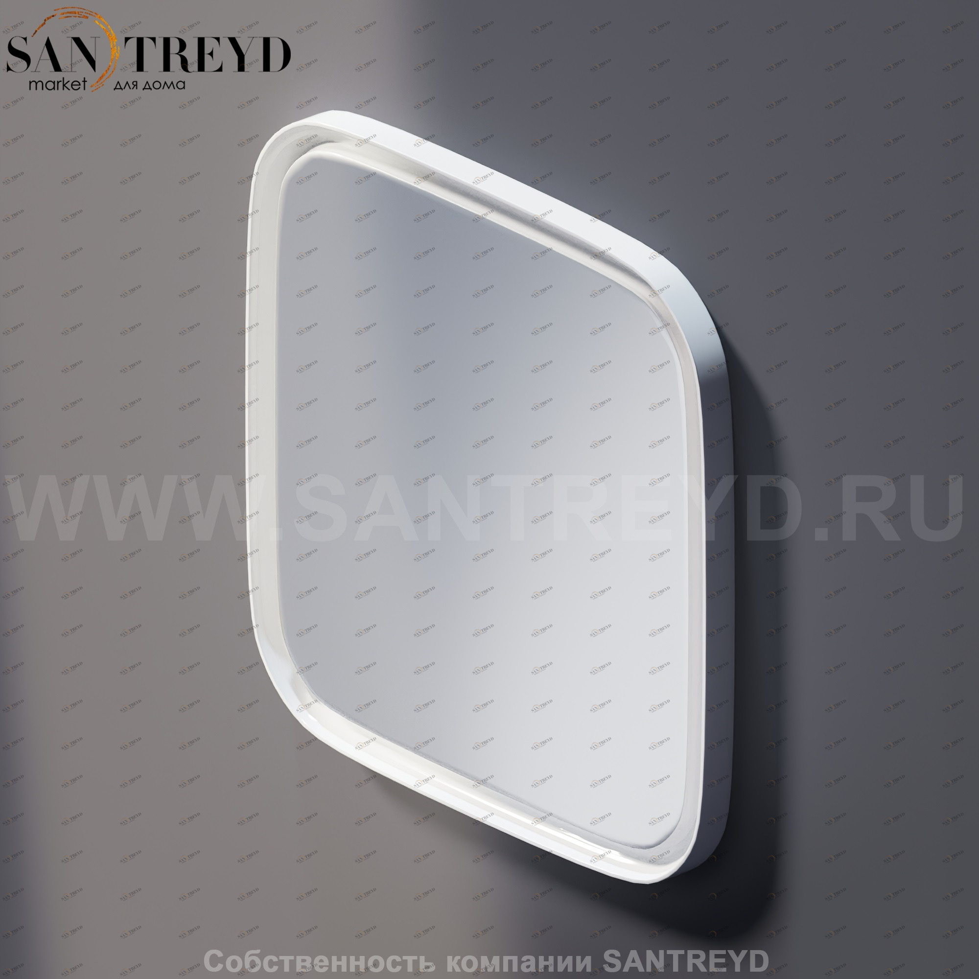 Agape MEMORY Зеркало квадратное без LED подсветки в белой раме AMEM865Z